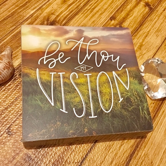 WOOD BOX “BE THOU MY VISION”W/ MOUNTAIN LANDSCAPE - Picture 2 of 7